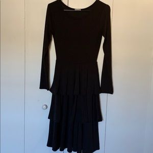 LulaRoe Solid Black Georgia Tiered Dress